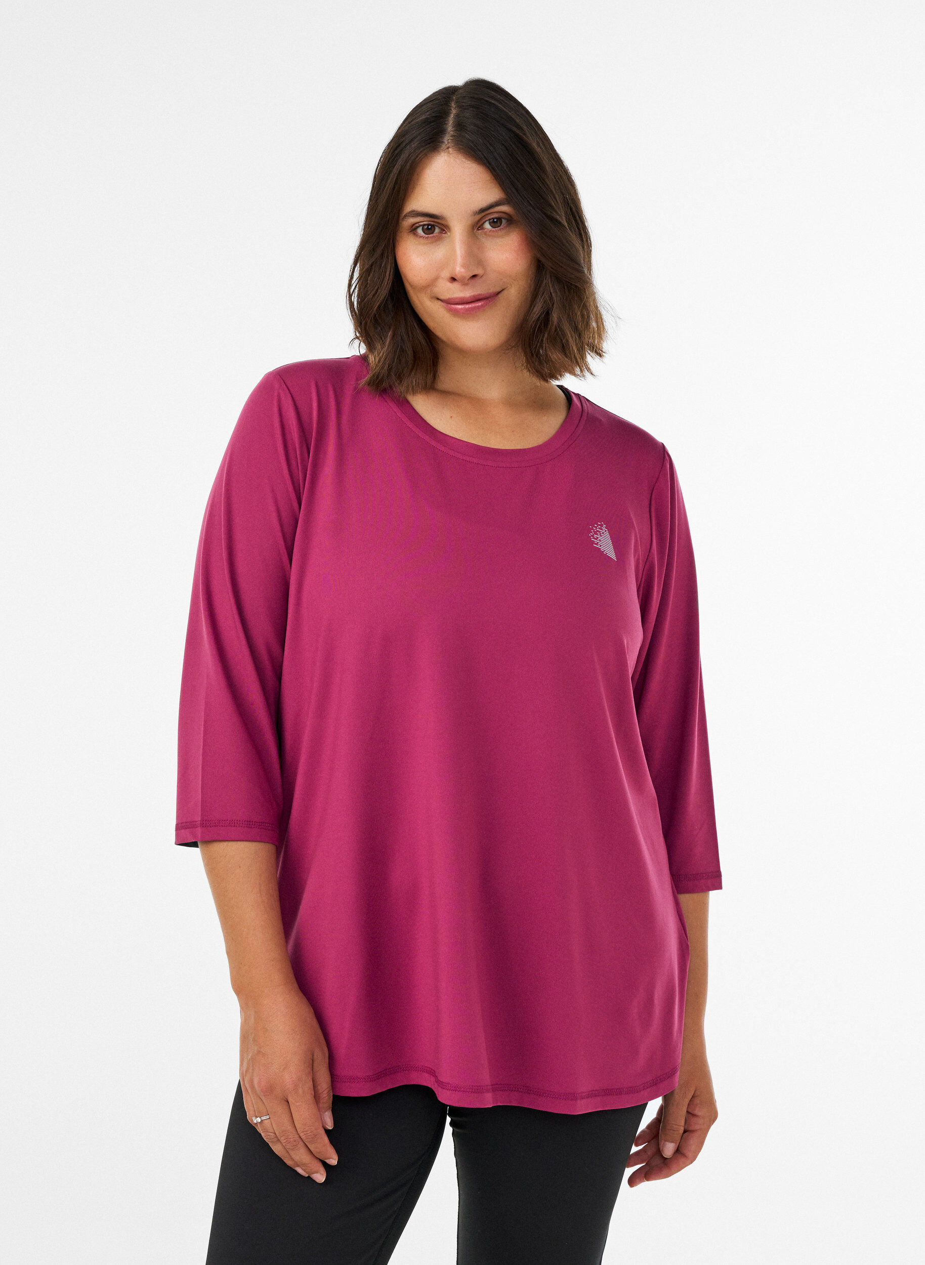 Sporttop met 3/4 mouwen, Roze, Model
