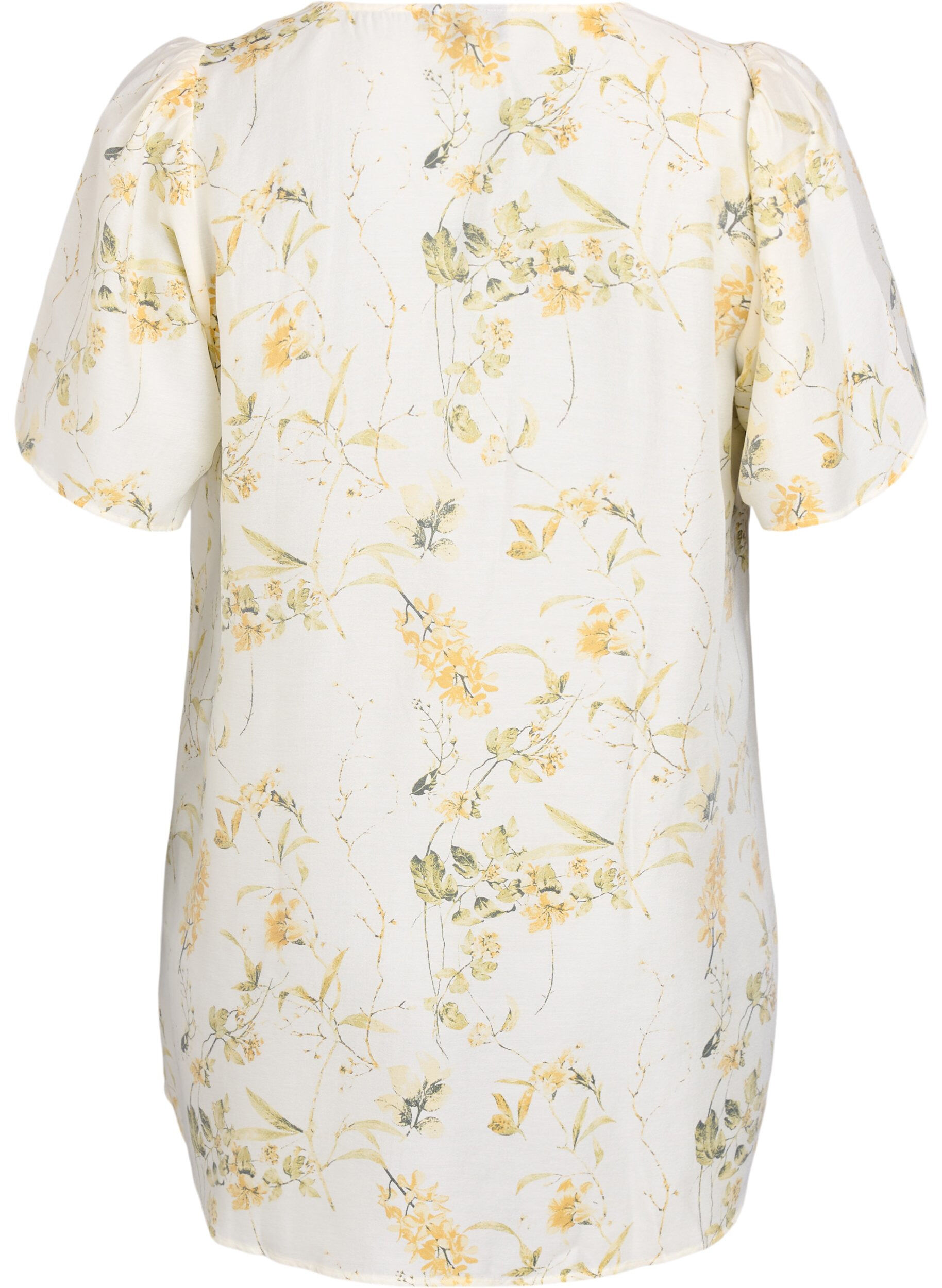 Zizzi Tunique en forme de A avec manches courtes, Jaune clair, Packshot image number 1