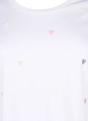 T-shirt en coton biologique avec des cœurs, Bright W. Love Emb., Packshot image number 2