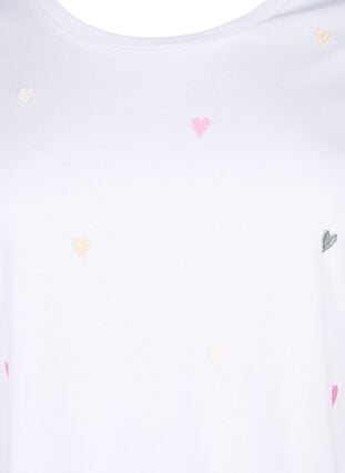 T-shirt van biologisch katoen met hartjes, Bright W. Love Emb., Packshot image number 2