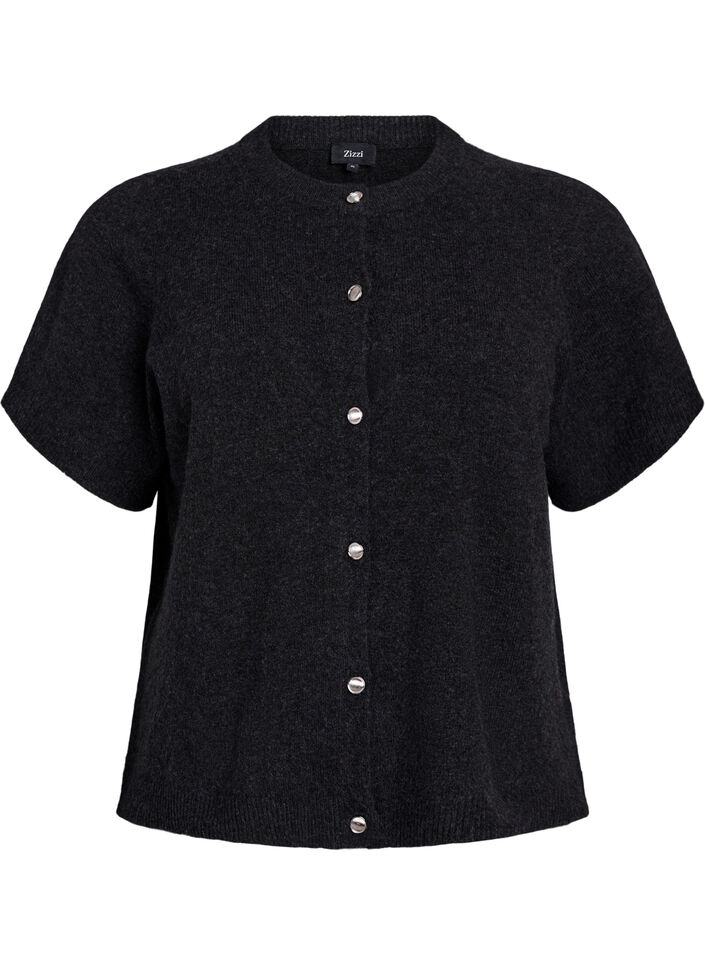 Cardigan en tricots &agrave; manches courtes, Gris anthracite, Packshot image number 0
