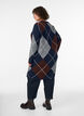 Gebreide jurk met groot ruitpatroon, Blauw, Model image number 2