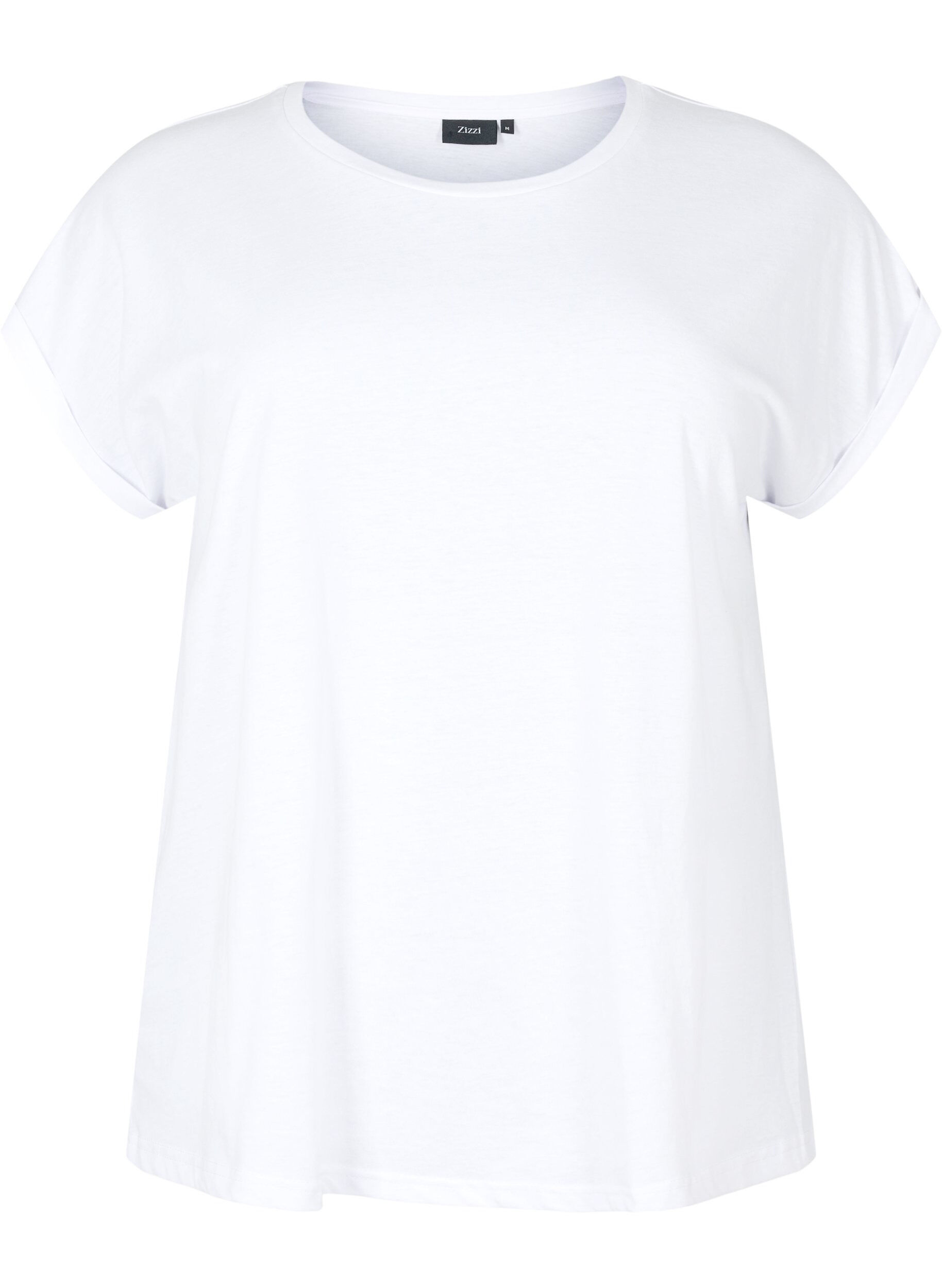 ZizziT-shirt &agrave; manches courtes en coton m&eacute;lang&eacute;, Blanc, Packshot image number 0