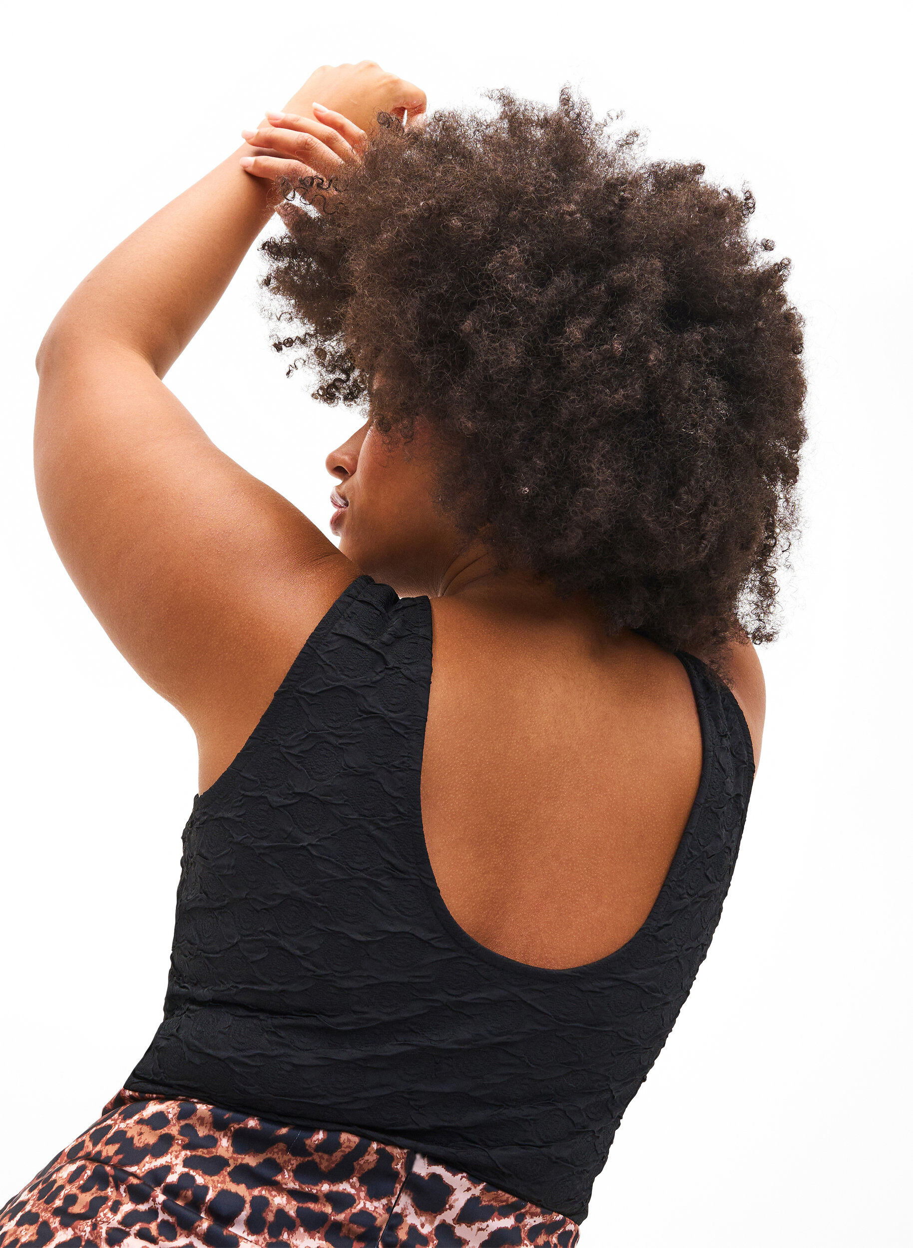 ZizziMouwloze bodystocking met gestructureerde textuur, Black, Model image number 1