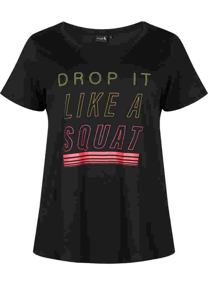 Trainingsshirt met print, Black w. Drop It, Packshot image number 0
