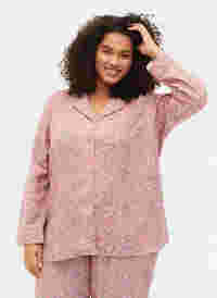 Chemise de nuit en coton avec imprimé floral, Powder Pink, Model