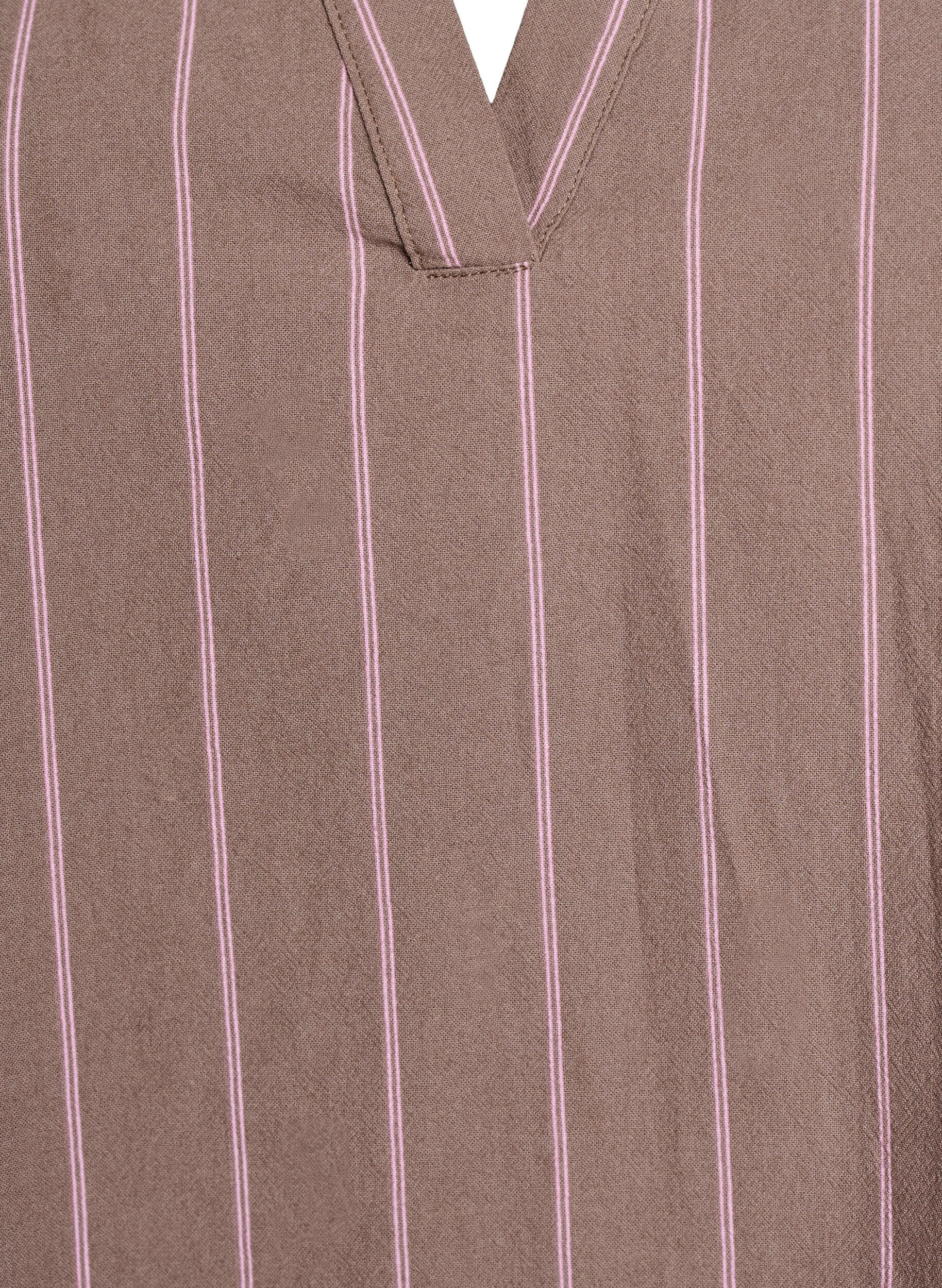 ZizziTunic met V-hals en ruchesdetails, Bruin, Packshot image number 2