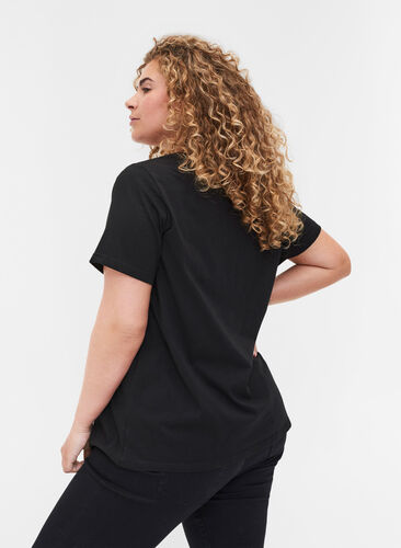 T-shirt en coton bio avec imprimé, Black You, Model image number 1