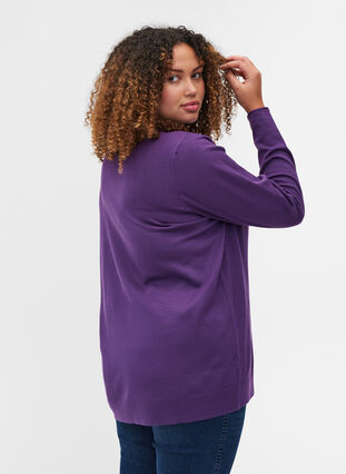 Blouse en tricot de couleur unie en mélange de viscose, Majesty, Model image number 1