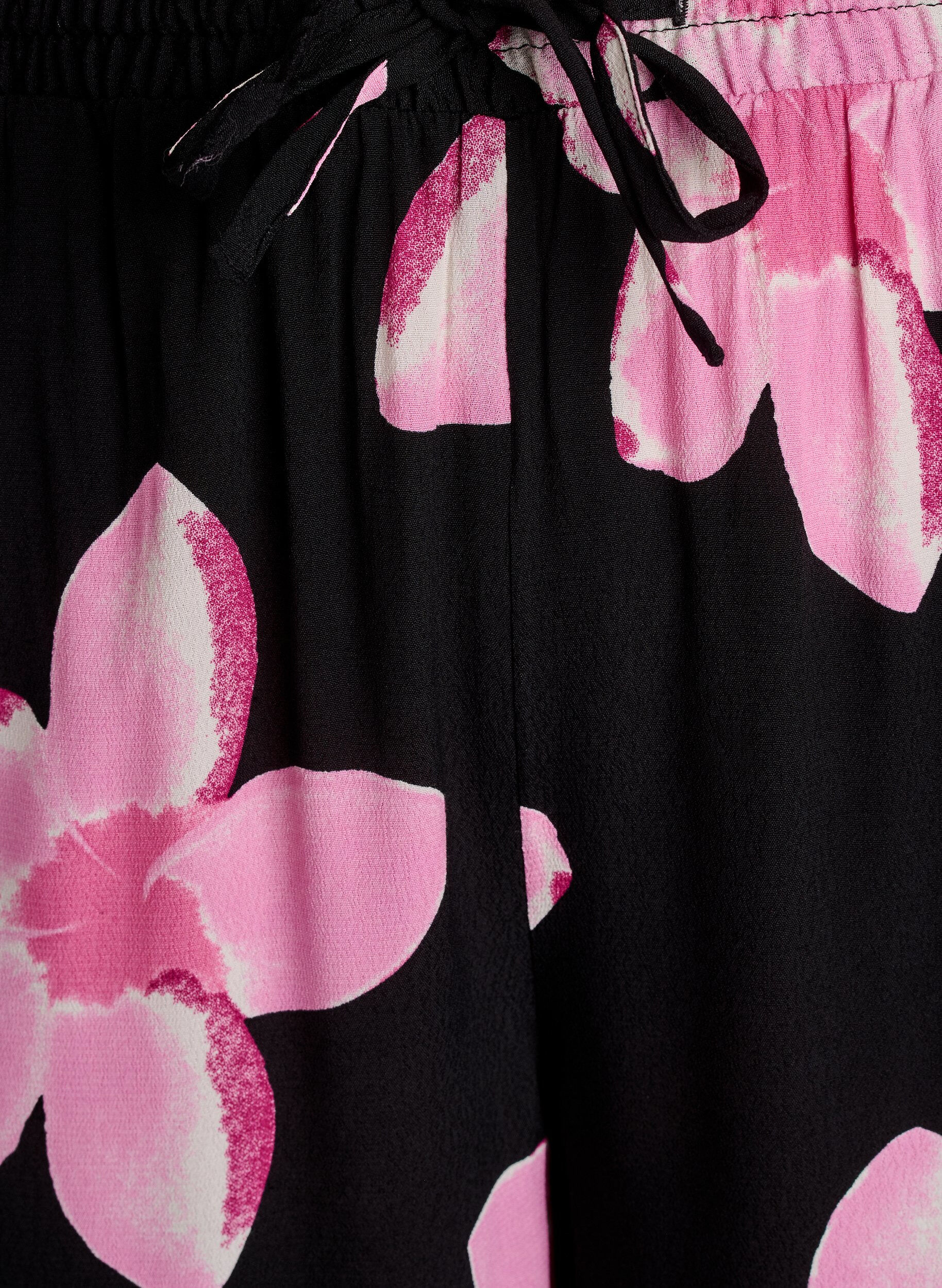 Zizzi Pantalon ample en viscose avec poches, Noir, Packshot image number 2