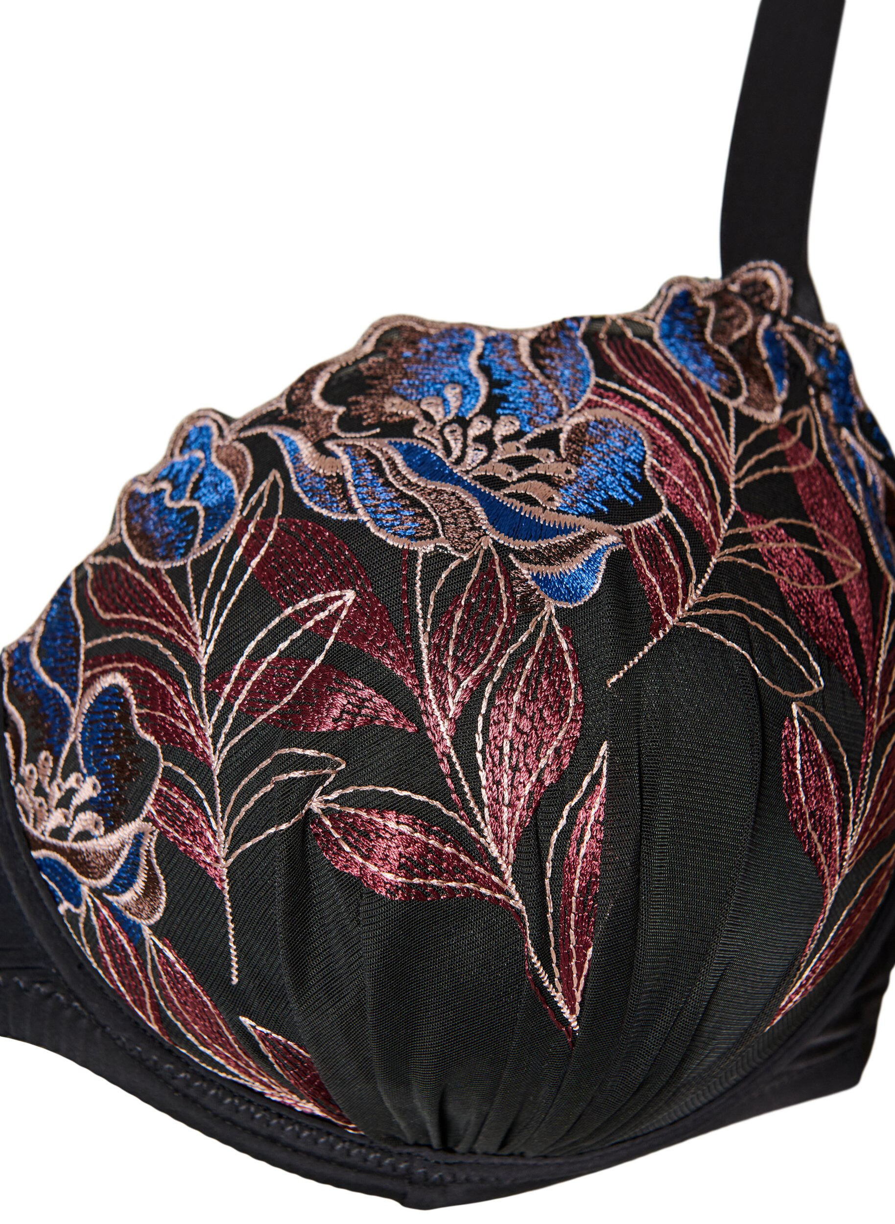 ZizziSoutien-gorge moul&eacute; avec broderie florale, Noir, Packshot image number 2