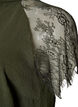 Blouse &agrave; col montant avec manches courtes en dentelle, Vert fonc&eacute;, Packshot image number 3