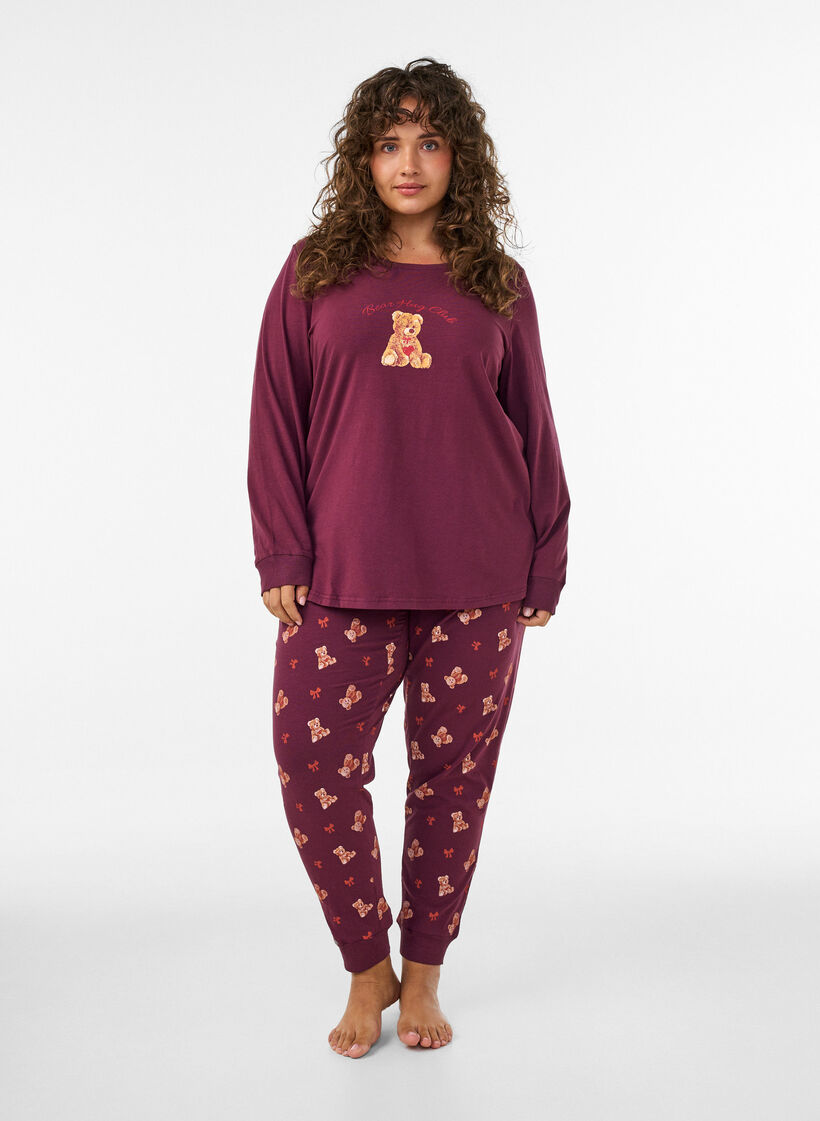 Bedrukte pyjamabroek, Rood, Model image number 1