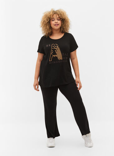T-shirt de sport avec imprimé, Black w. Bad Ass, Model image number 2