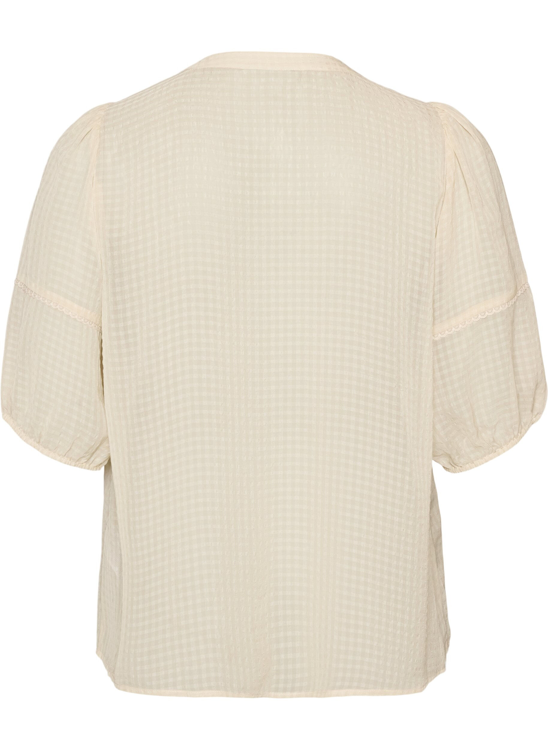 ZizziBlouse en seersucker avec lien &agrave; nouer, Beige, Packshot image number 1