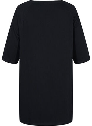 Article en promotion - Robe pull en coton avec poches et manches 3/4, Black, Packshot image number 1