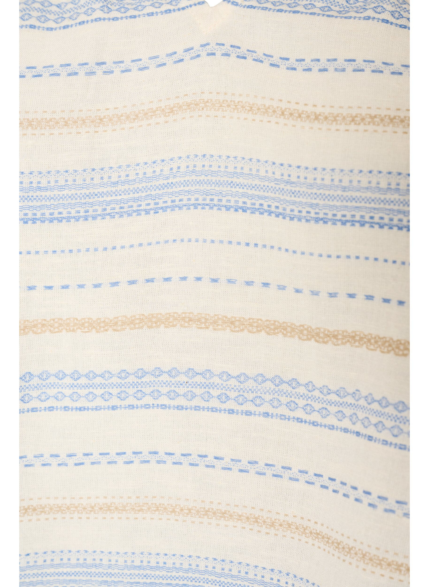ZizziBlouse sans manches avec volants et rayures &agrave; motifs, Vanille, Packshot image number 2