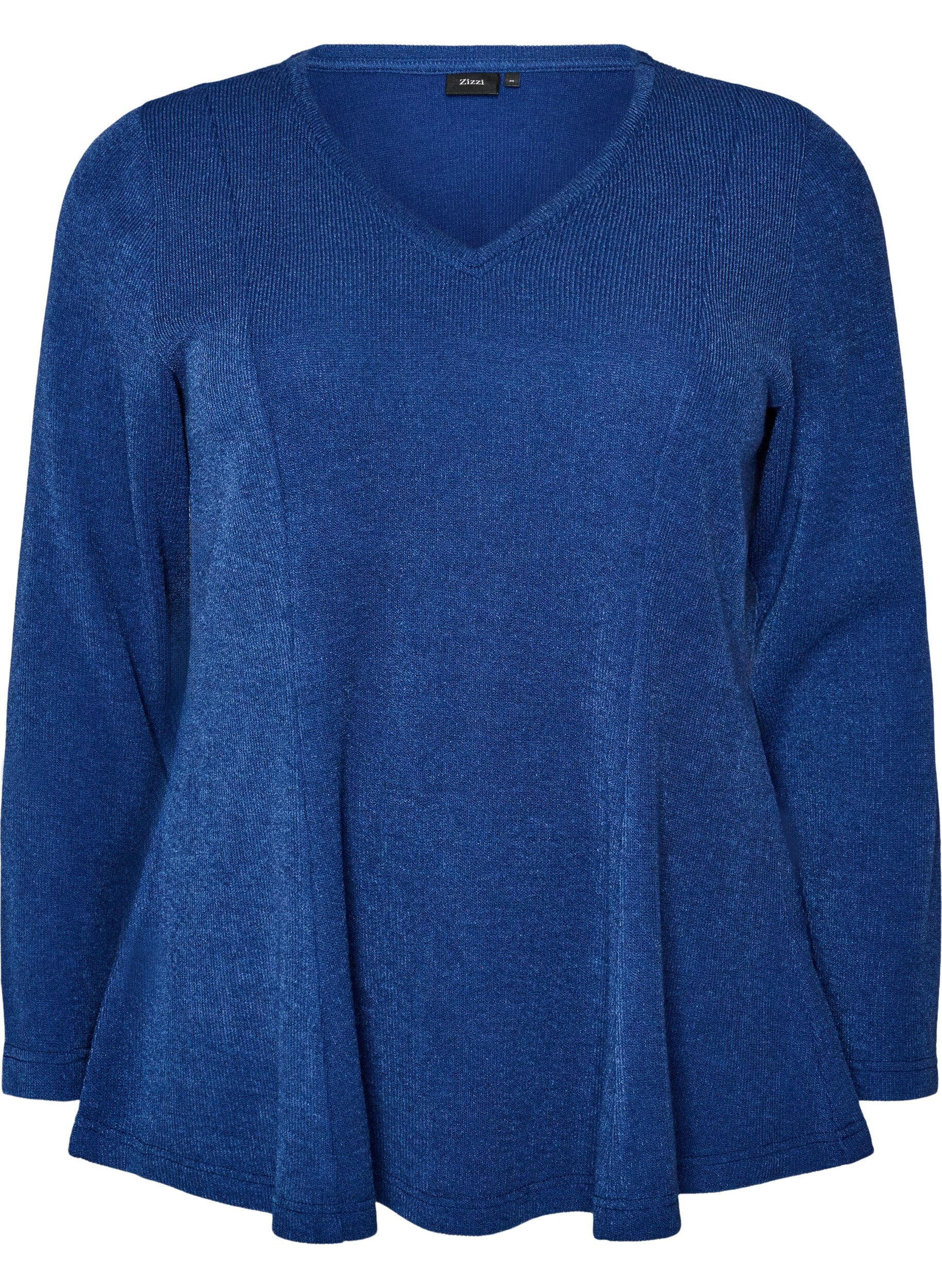 ZizziBlouse en jersey c&ocirc;tel&eacute; &agrave; coupe &eacute;vas&eacute;e, Bleu, Packshot image number 0