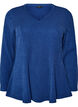 Blouse en jersey c&ocirc;tel&eacute; &agrave; coupe &eacute;vas&eacute;e, Bleu, Packshot image number 0
