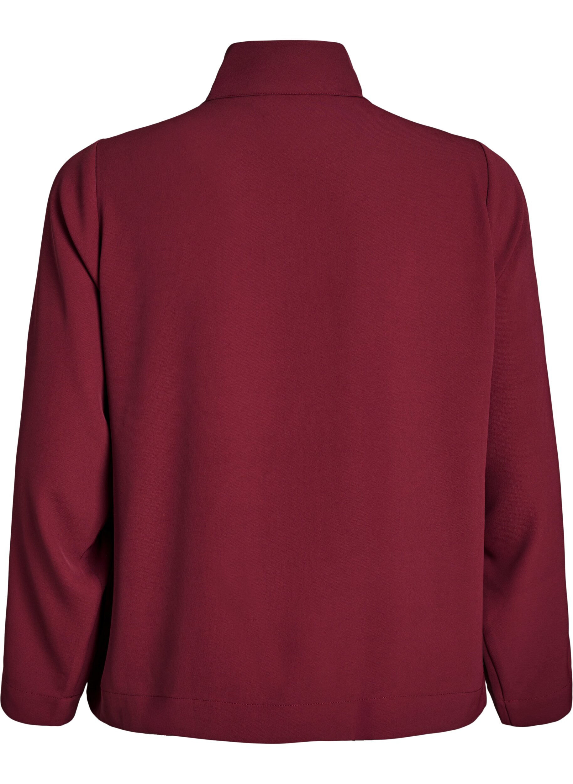 Zizzi Veste de surv&ecirc;tement avec d&eacute;tails sport et fermeture &eacute;clair, Bordeaux fonc&eacute;, Packshot image number 1