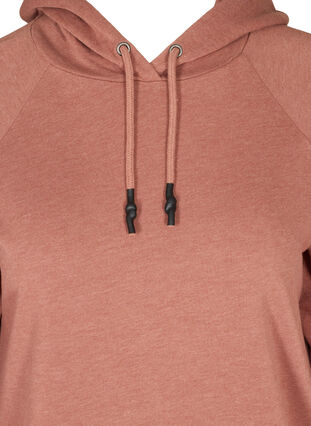Gemêleerd sweatshirt met capuchon en zakken, Cognac Melange, Packshot image number 2