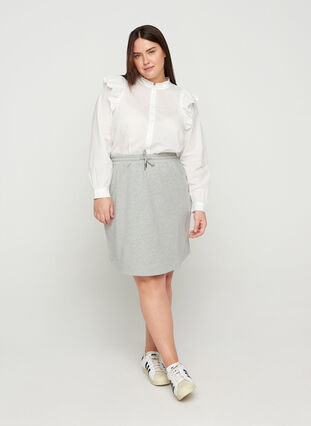 Katoenen blouse met borduursel anglaise, Bright White, Model image number 2