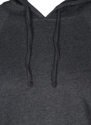 Sweatshirt met verstelbare onderkant, Black Mel., Packshot image number 2