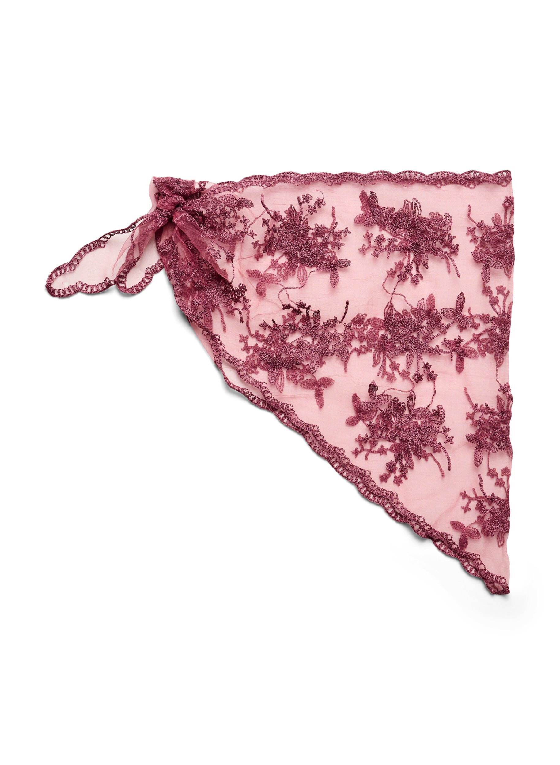 Zizzi&Eacute;charpe triangulaire en dentelle, Bordeaux, Packshot image number 0