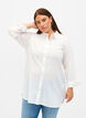 Chemise longue en lin et en coton, Bright White, Model image number 0