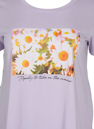 Katoenen t-shirt met a-lijn en print, Thistle Fl. Picture, Packshot image number 2