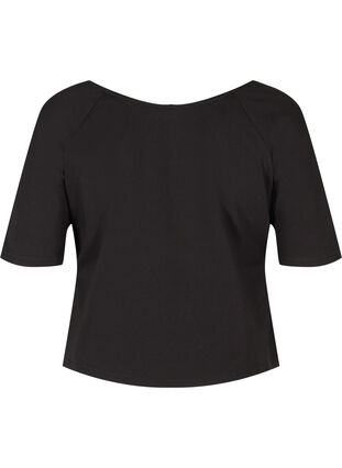 Katoenen t-shirt met 2/4 mouwen, Black, Packshot image number 1