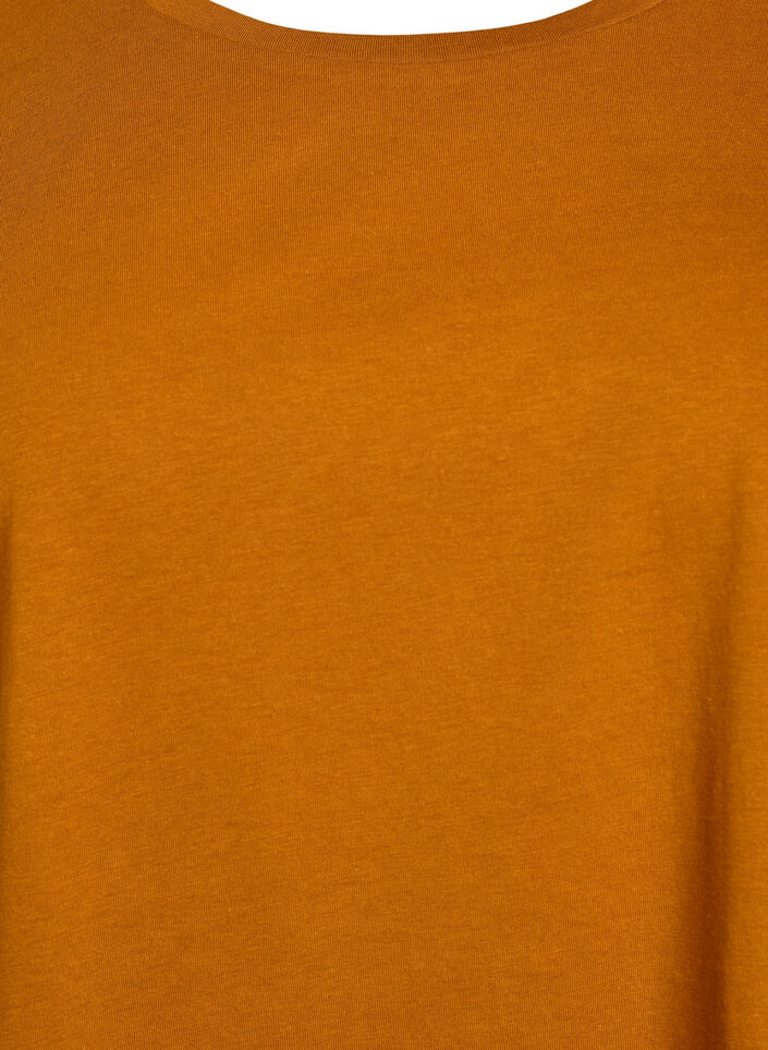 T-shirt met korte mouwen van katoenmix, Oranje, Packshot image number 2