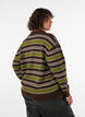 Gebreide blouse met strepen en polokraag, Bruin, Model image number 2