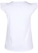 T-shirt van biologisch katoen met broderie anglaise, Bright White, Packshot image number 1