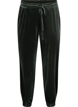 Pantalon ample en velours avec poches, Forest Night, Packshot image number 0