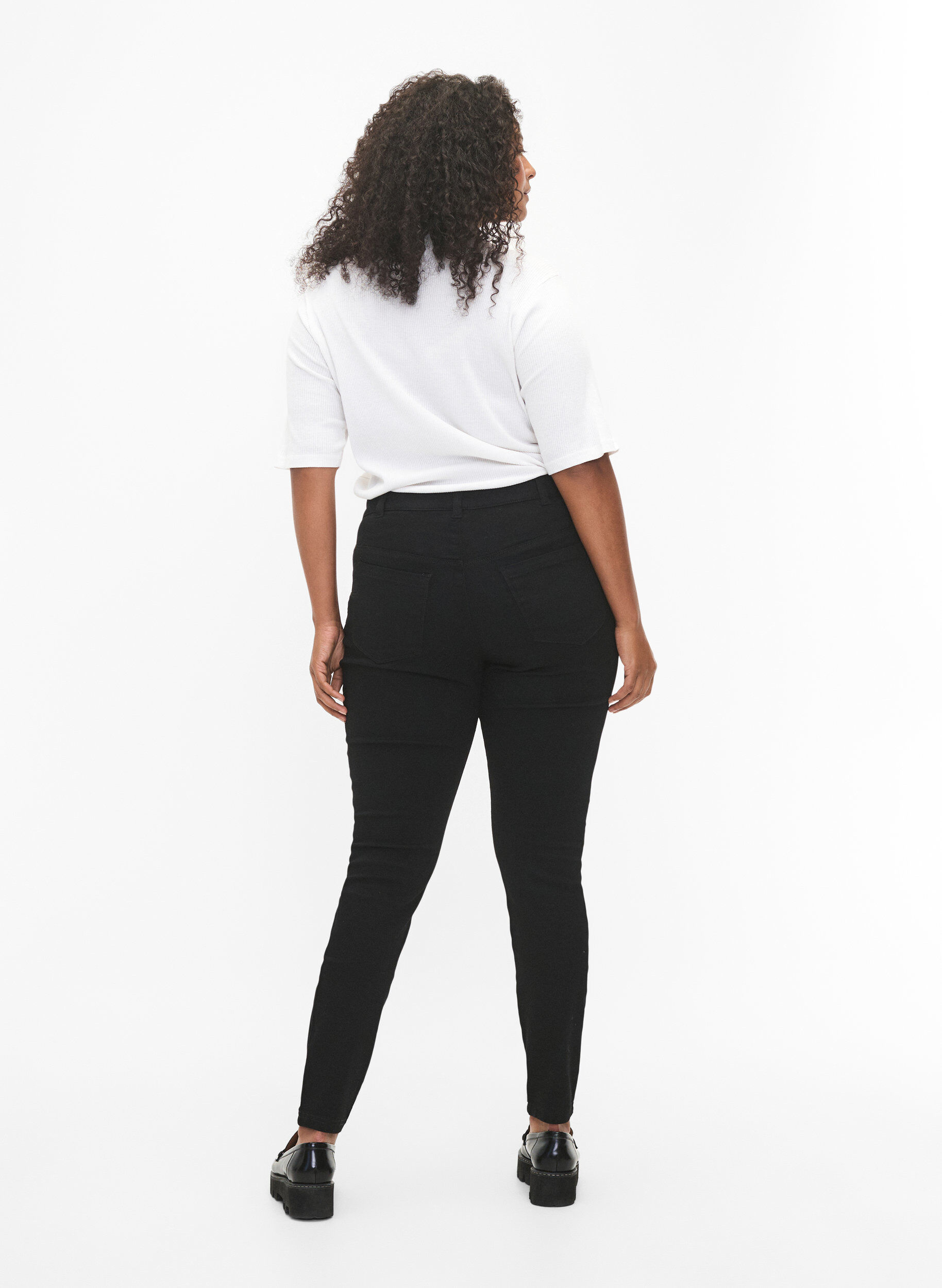 ZizziJeggings en coton m&eacute;lang&eacute;, Black, Model image number 1
