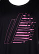 Trainings-T-shirt met korte mouwen en print, Black/Sugar Plum, Packshot image number 2