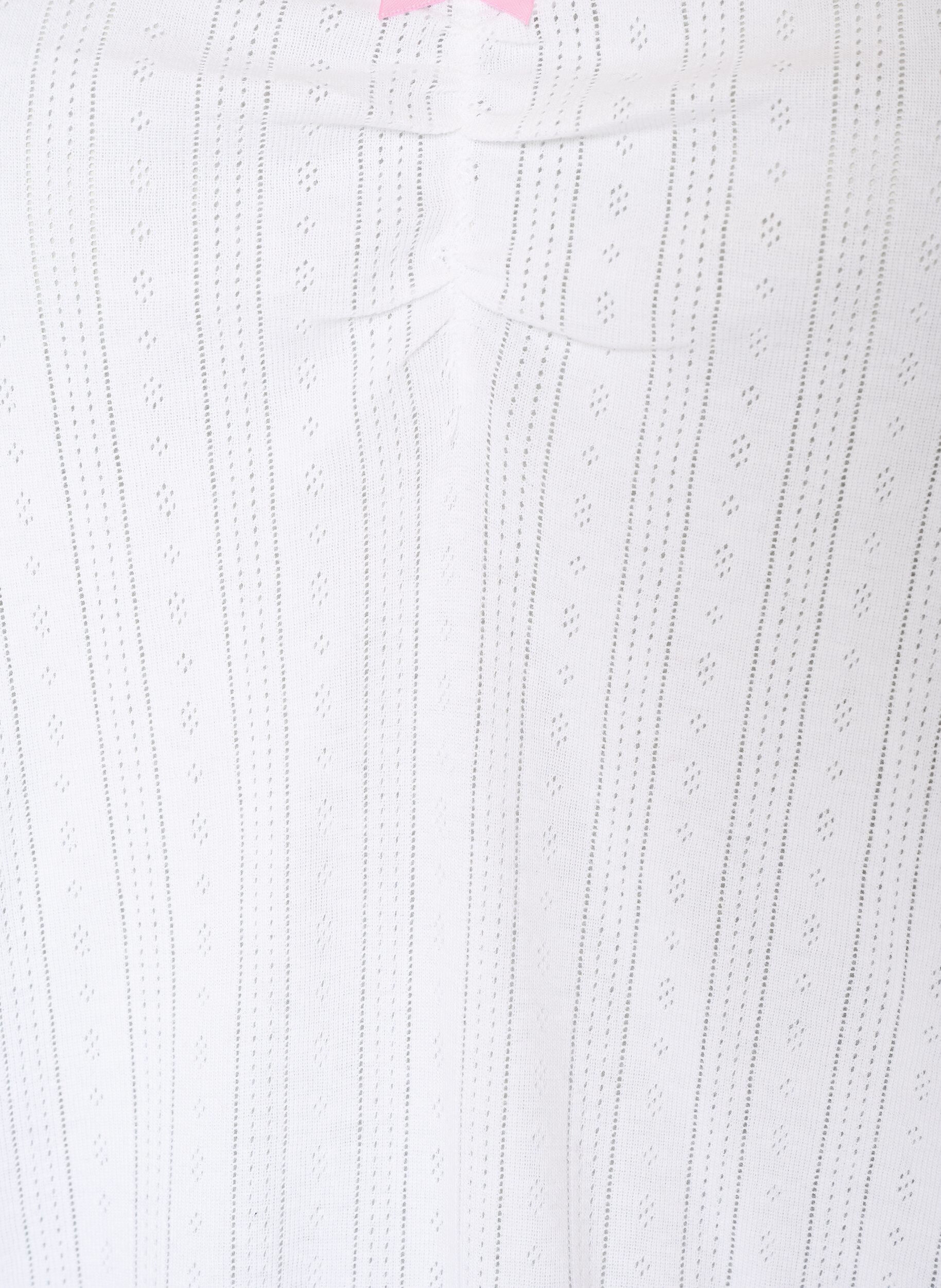 ZizziHaut de nuit en coton biologique avec broderie ajour&eacute;e, Blanc, Packshot image number 2