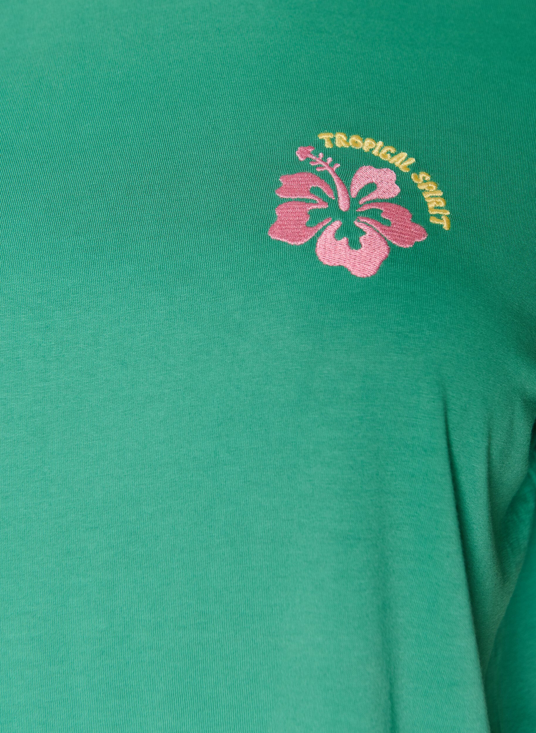 ZizziT-shirt en coton biologique avec impression au dos, Vert, Packshot image number 2