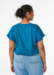 T-shirt met korte mouwen in een katoenmix, Blauw, Model image number 2