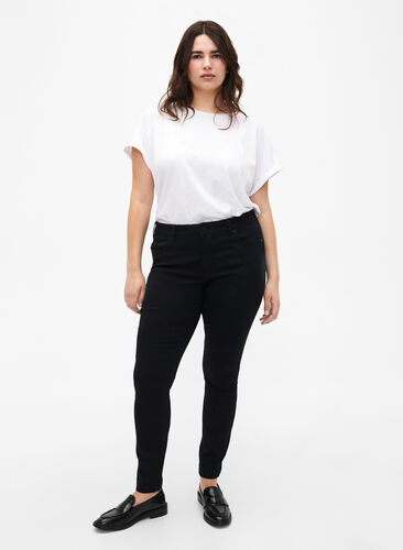 Viona jeans met normale taille, Black, Model image number 0