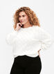 Pullover met gatenpatroon en boothals	, Cloud Dancer, Model image number 0
