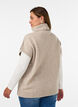 D&eacute;bardeur en maille torsad&eacute;e avec col roul&eacute;, Beige, Model image number 2