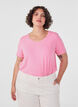 T-shirt en coton uni basique, Rose, Model image number 0