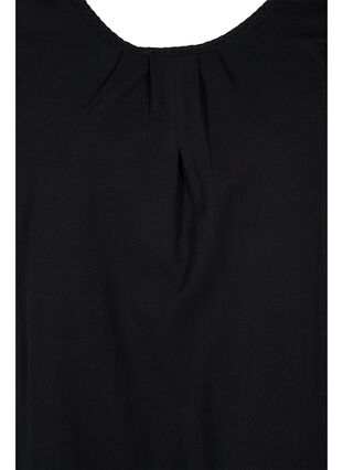 Robe en coton à manches courtes et encolure ronde, Black, Packshot image number 2