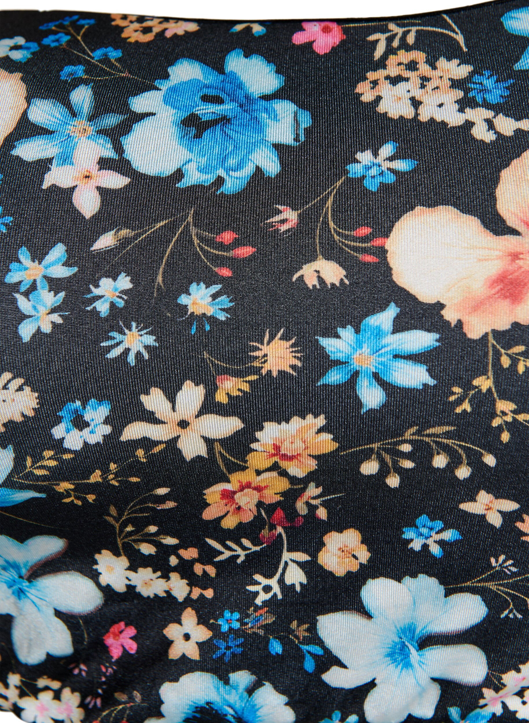 ZizziBloemen bandeau bikinitop, Blauw, Packshot image number 2