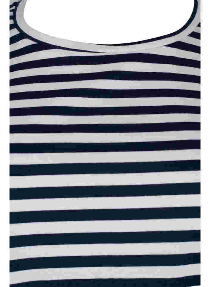 Lot de 2 T-shirt basiques en coton, Navy/Navy Stripe, Packshot image number 2