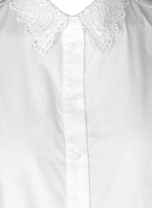 Losse blouse kraag met kant, Bright White, Packshot image number 2
