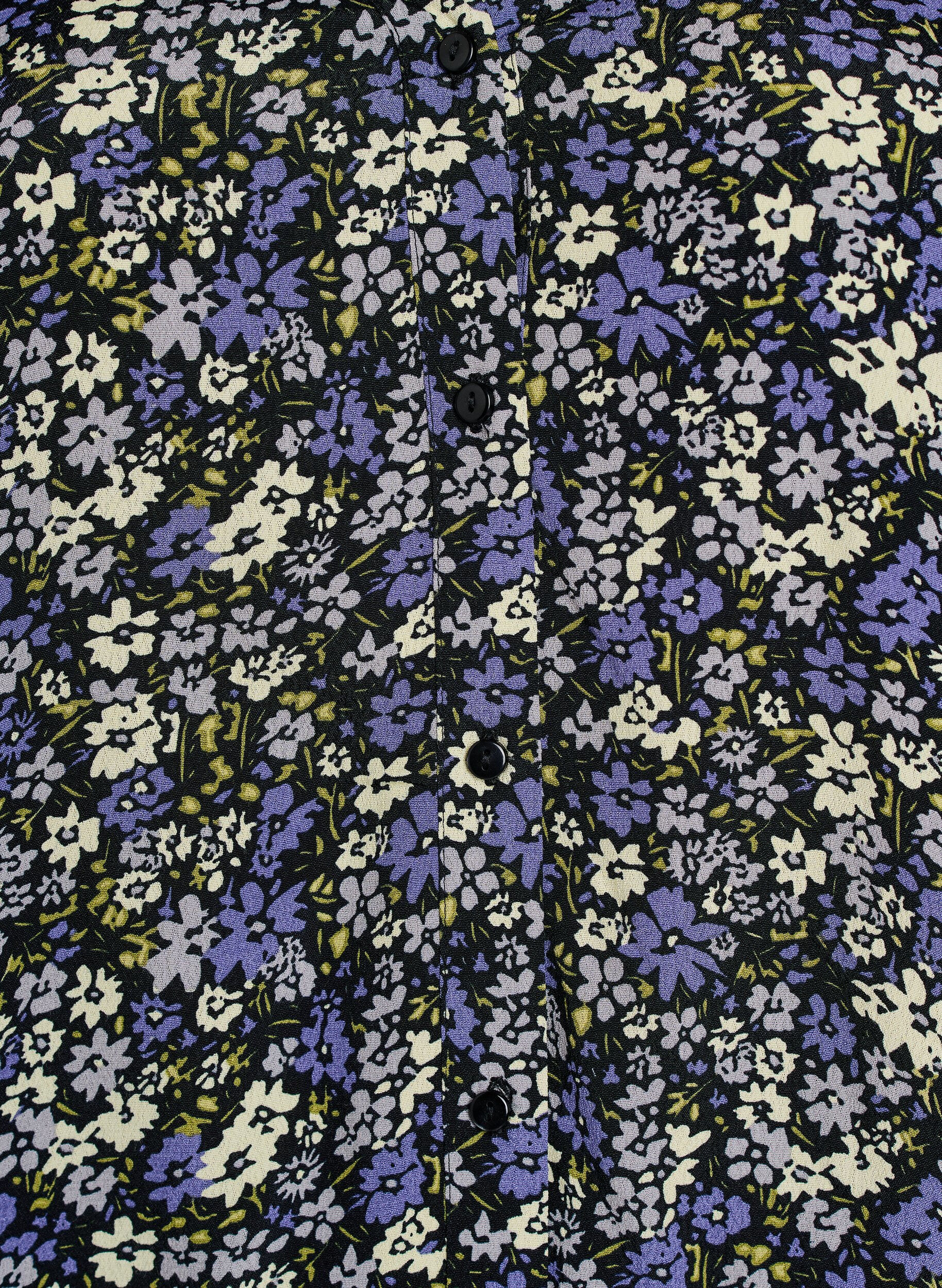 ZizziViscose blouse met print en knoopsluiting, Zwart, Packshot image number 2