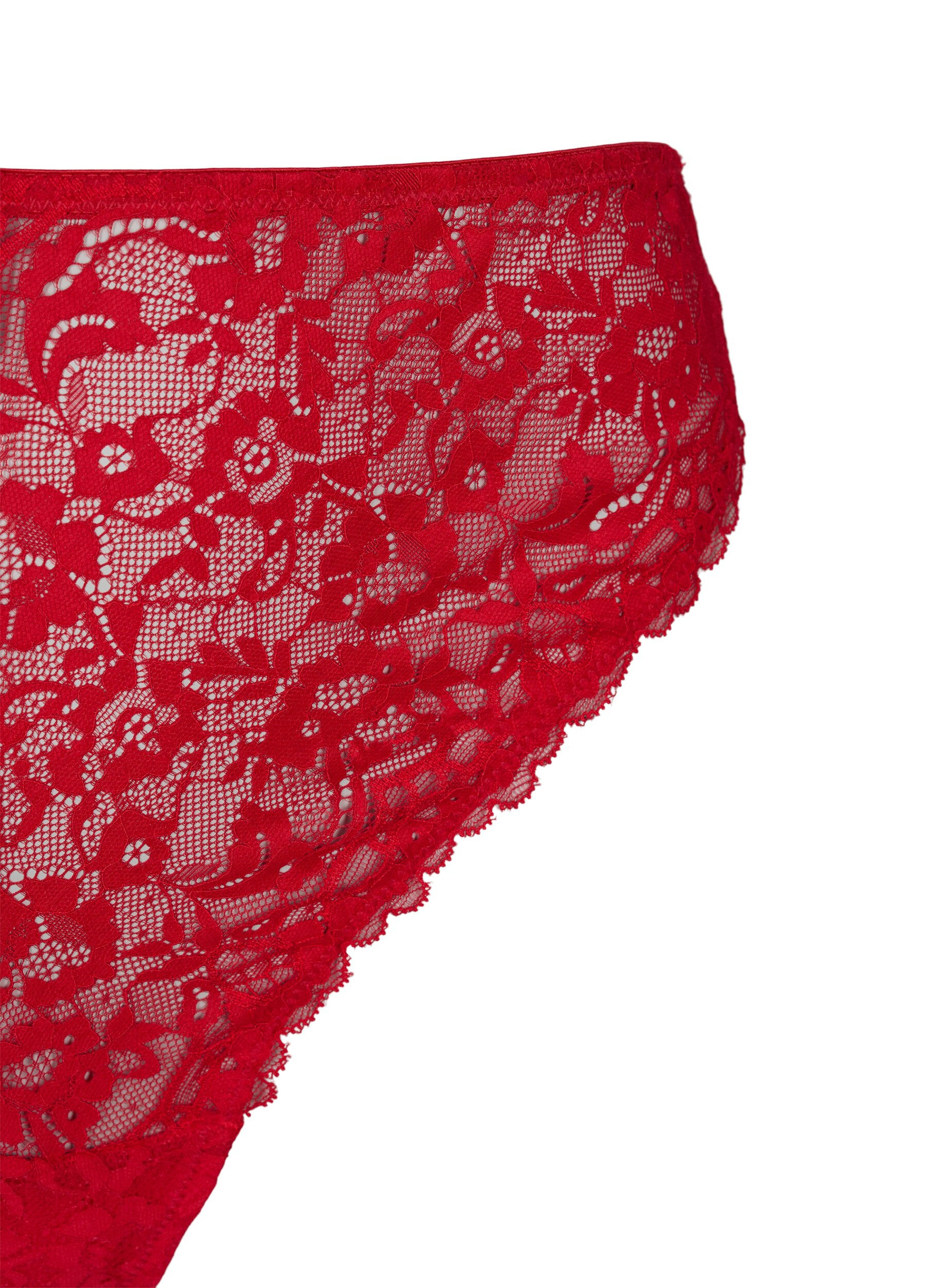ZizziKanten G-string met normale taille, Red Ass., Packshot image number 2